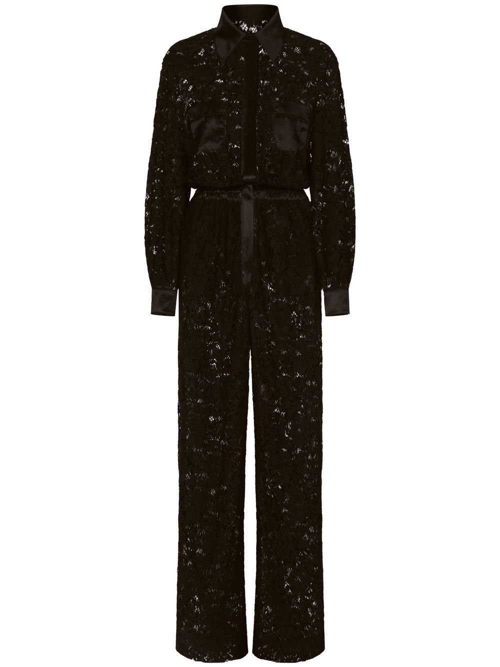 D&G lace-trim long-sleeve jumpsuit