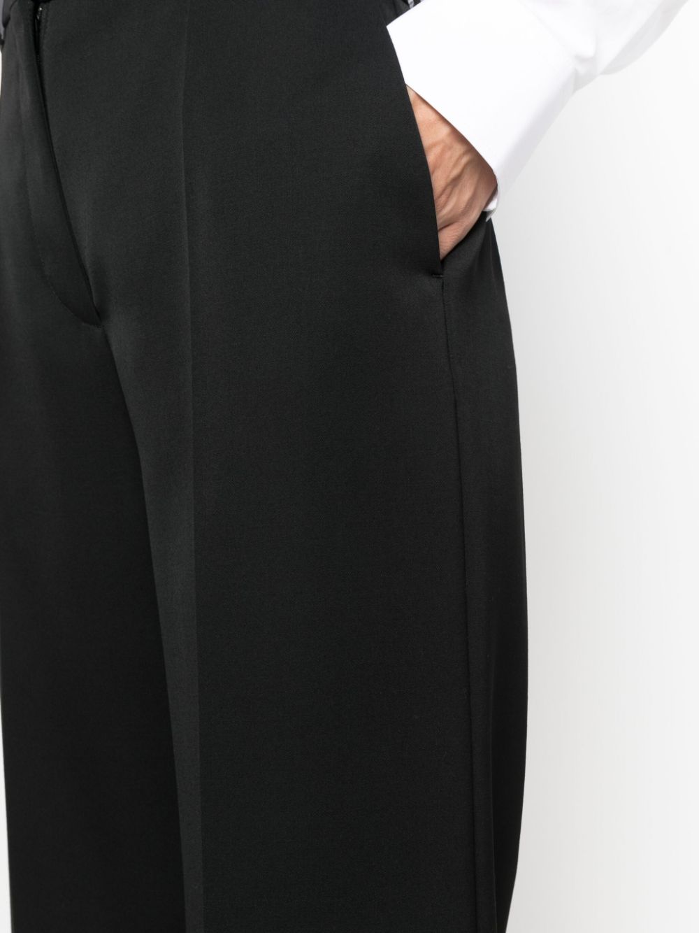 Lanvin Wide-Leg High-Waisted Tailored Trousers Black