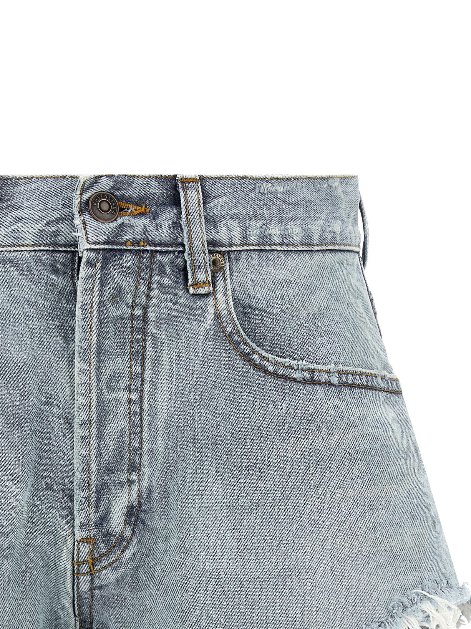 Balenciaga Denim Shorts Light Blue
