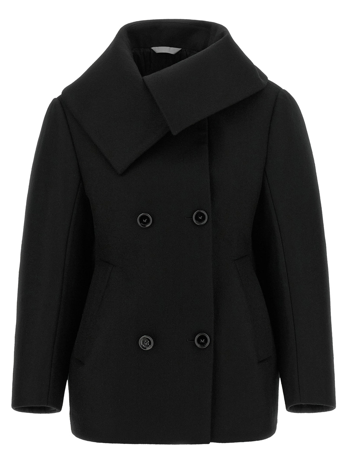 Balenciaga Asymmetrical Neck Caban Black