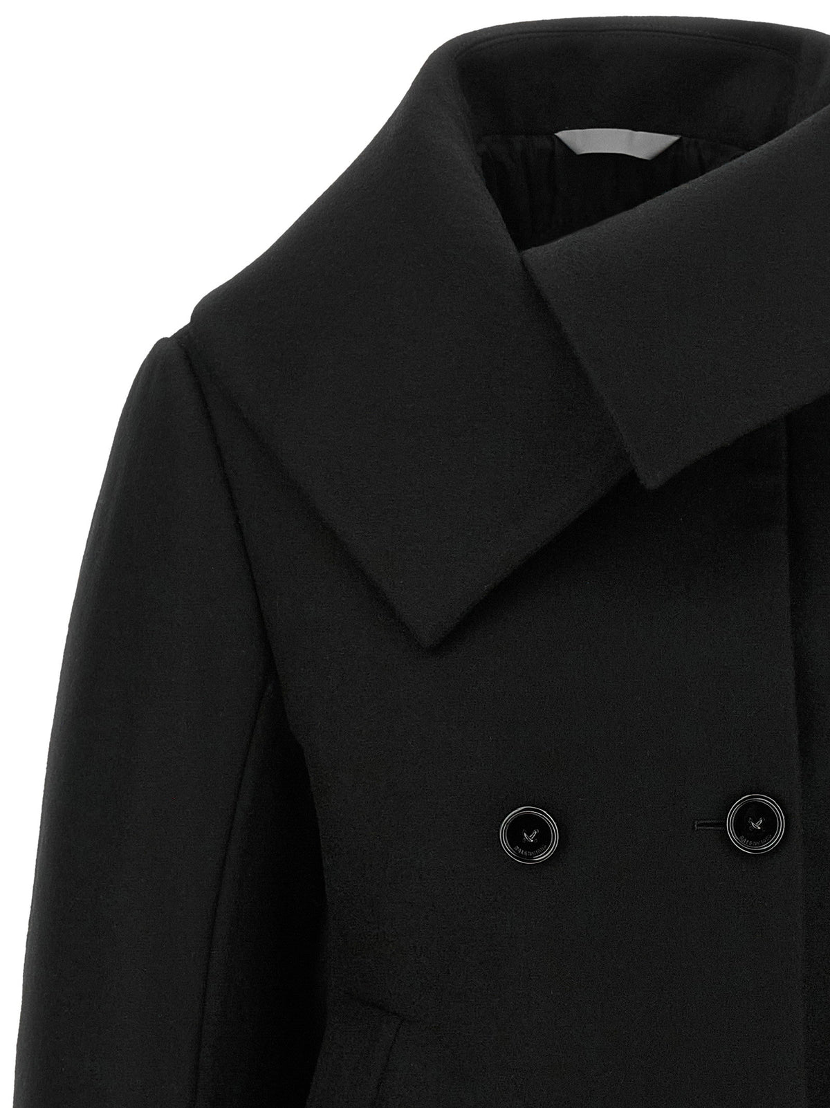 Balenciaga Asymmetrical Neck Caban Black
