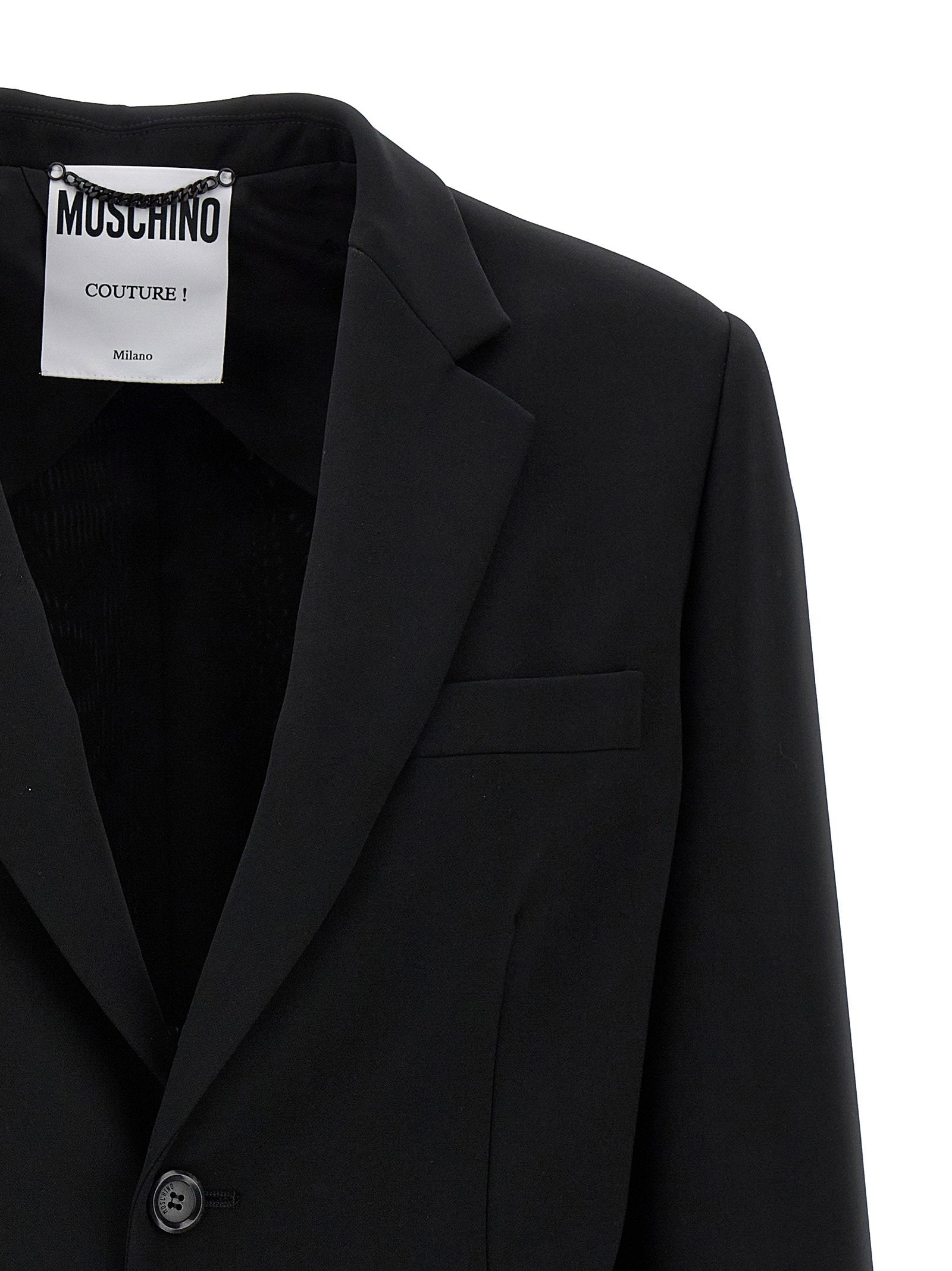 Moschino Single-breasted Martingale Blazer Black