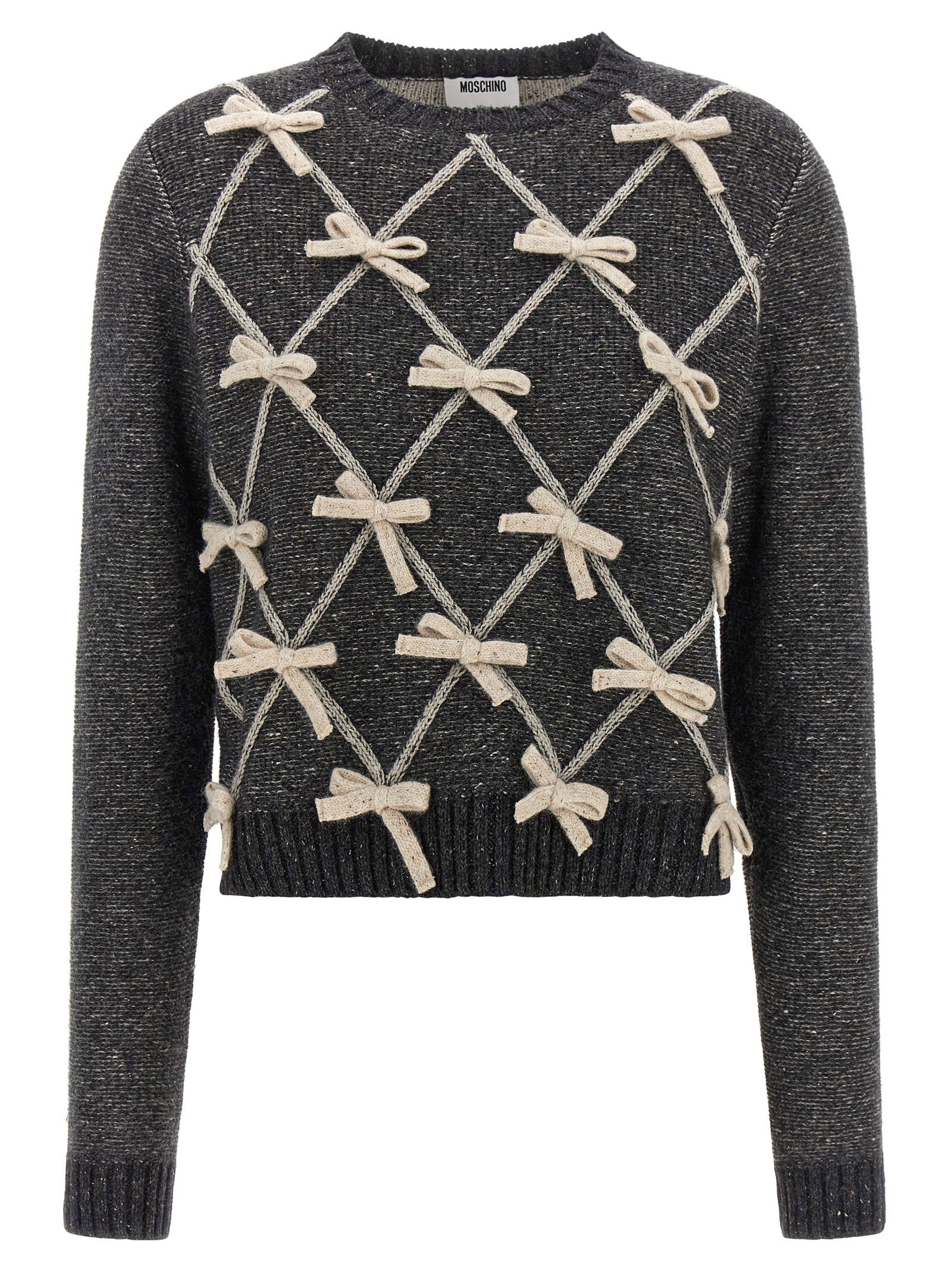 Moschino Bow Sweater Gray