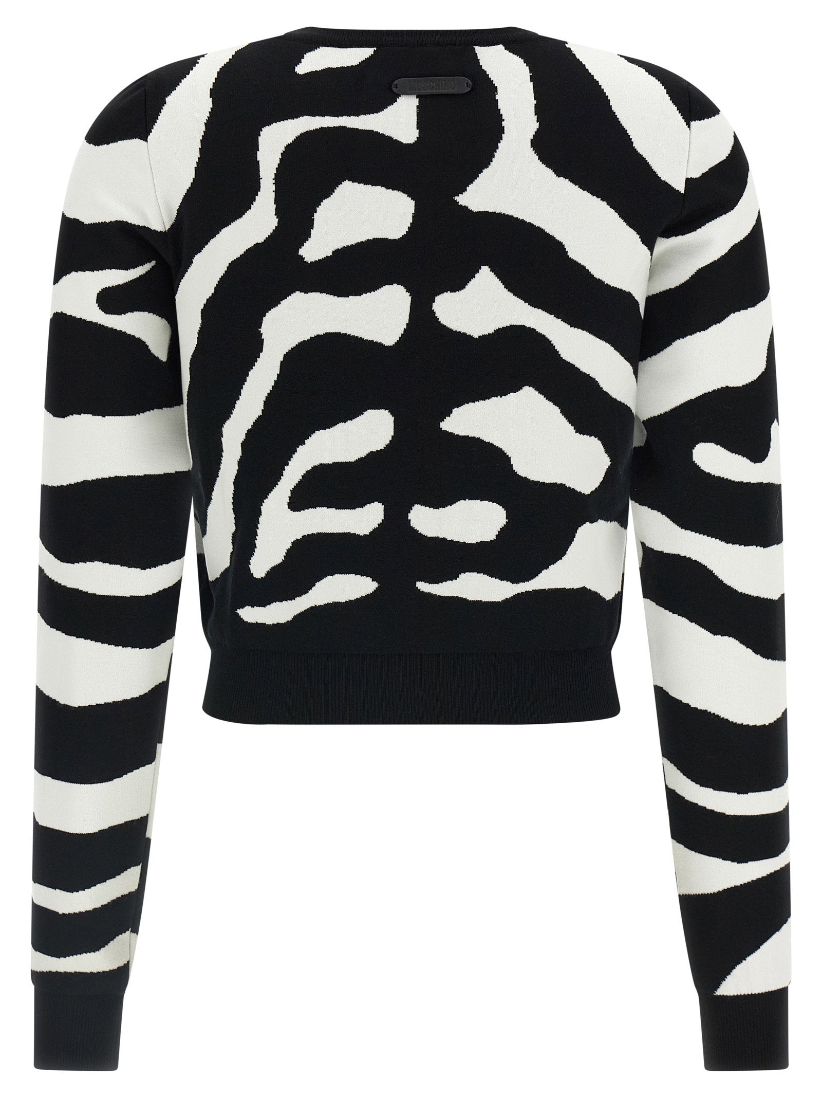 Moschino Zebra Intarsia Sweater Black