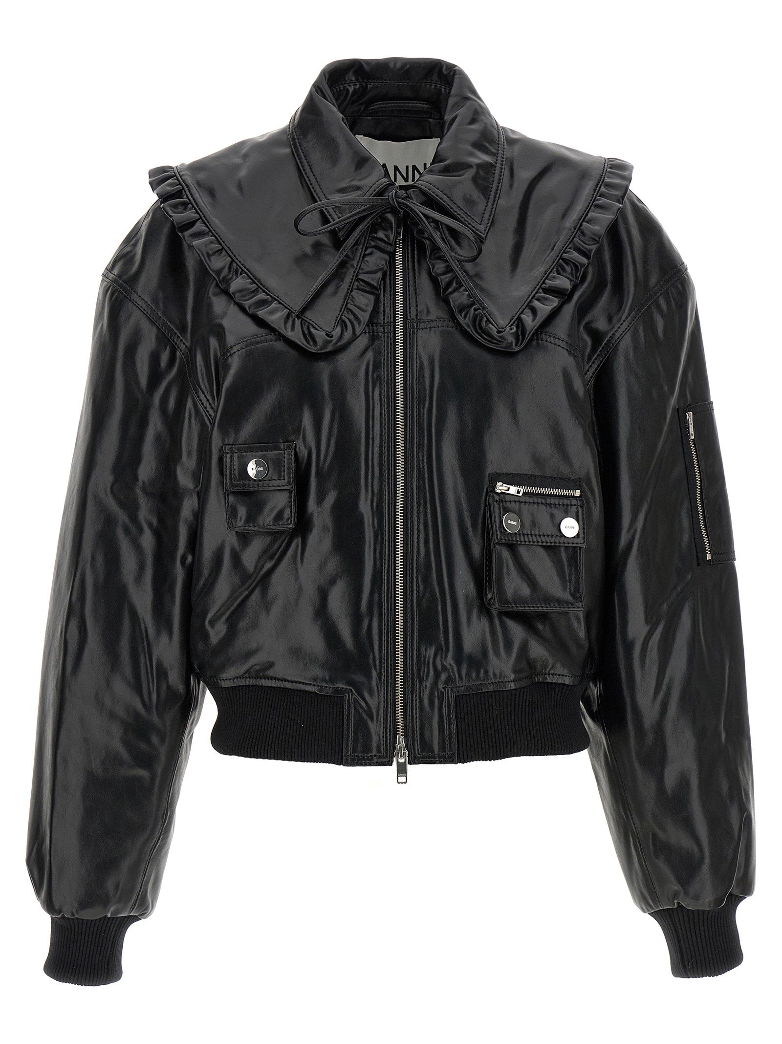 Ganni 7093 Future Bomber Jacket Black