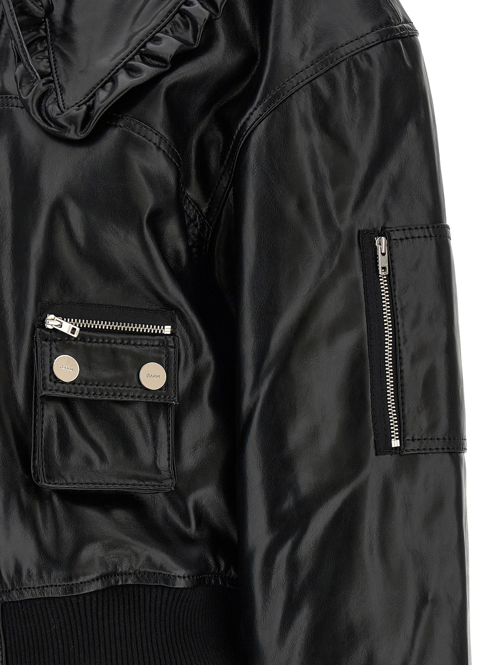 Ganni 7093 Future Bomber Jacket Black