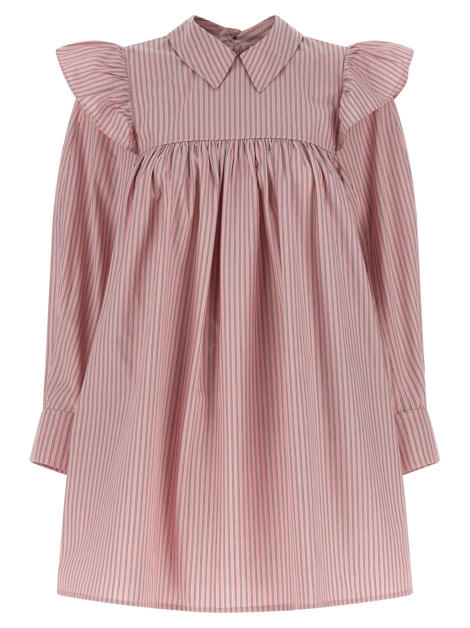 Ganni Striped Dress Pink