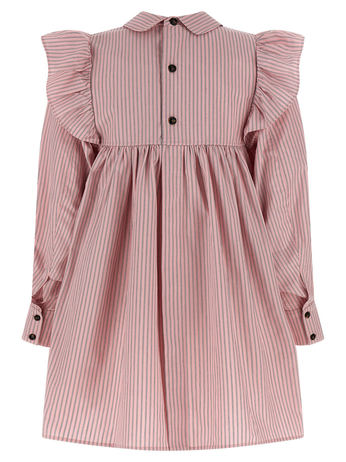 Ganni Striped Dress Pink