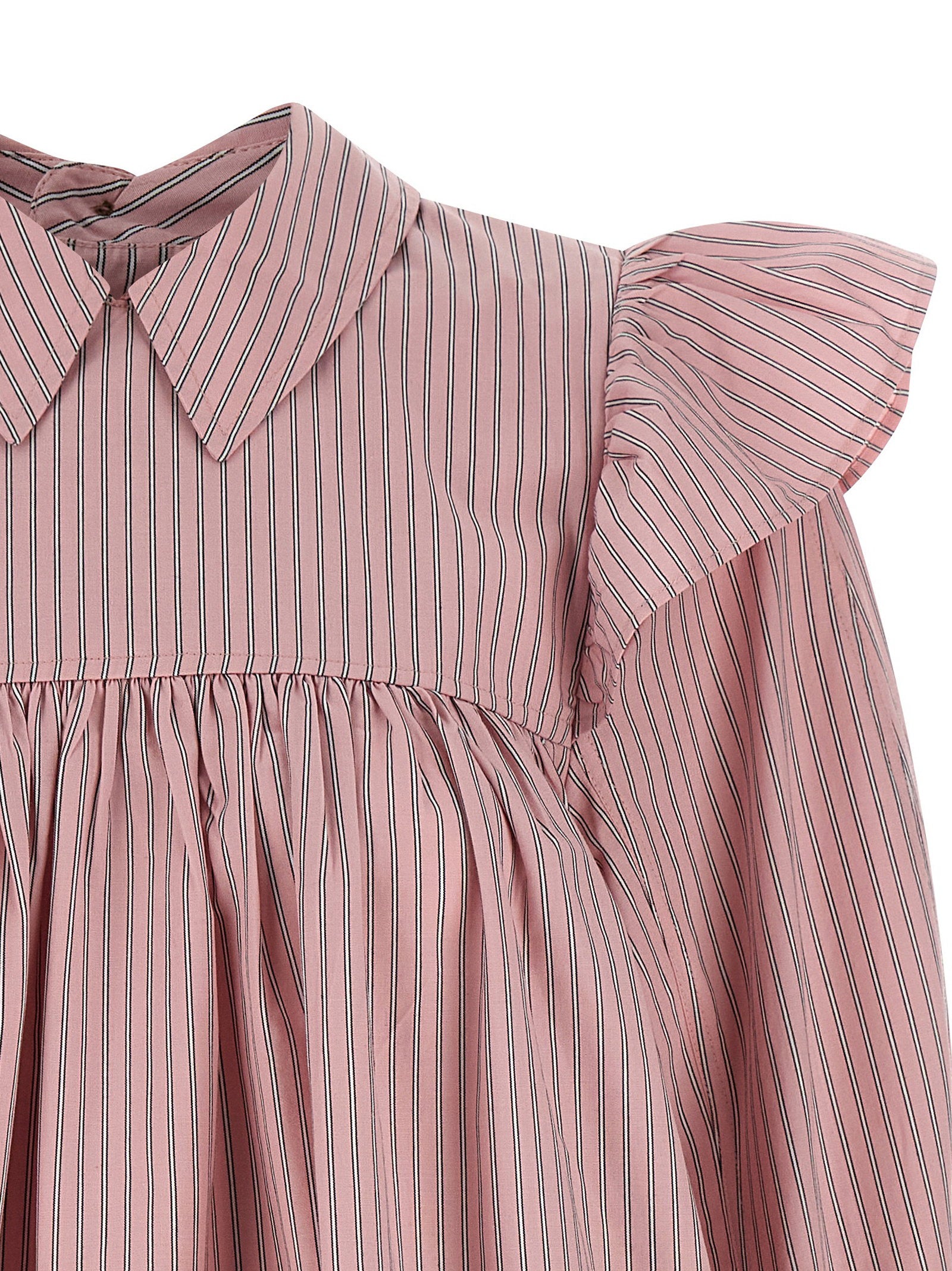 Ganni Striped Dress Pink