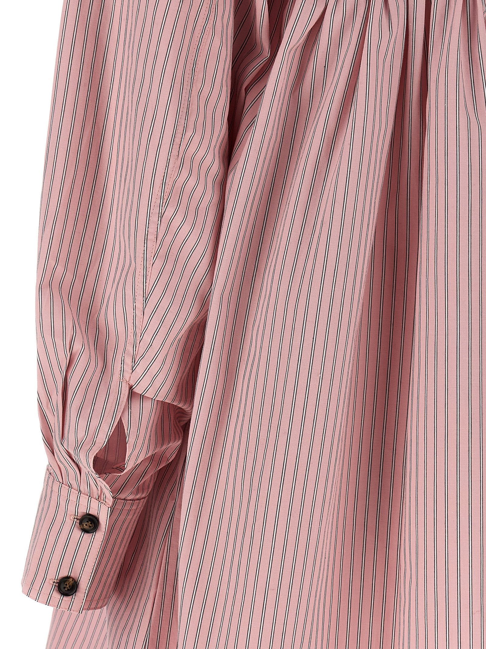 Ganni Striped Dress Pink