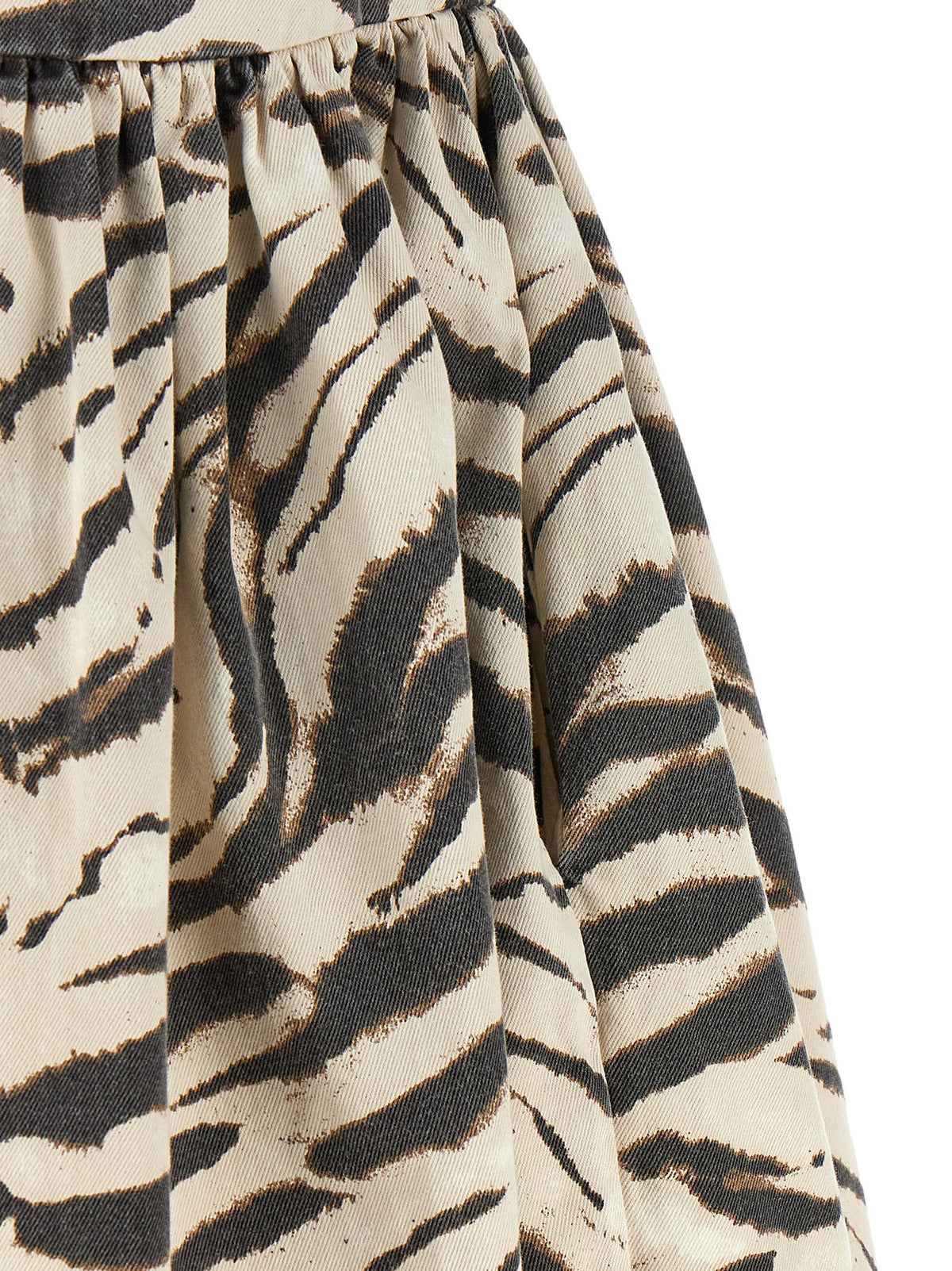Ganni Zebra Denim Dress Multicolor