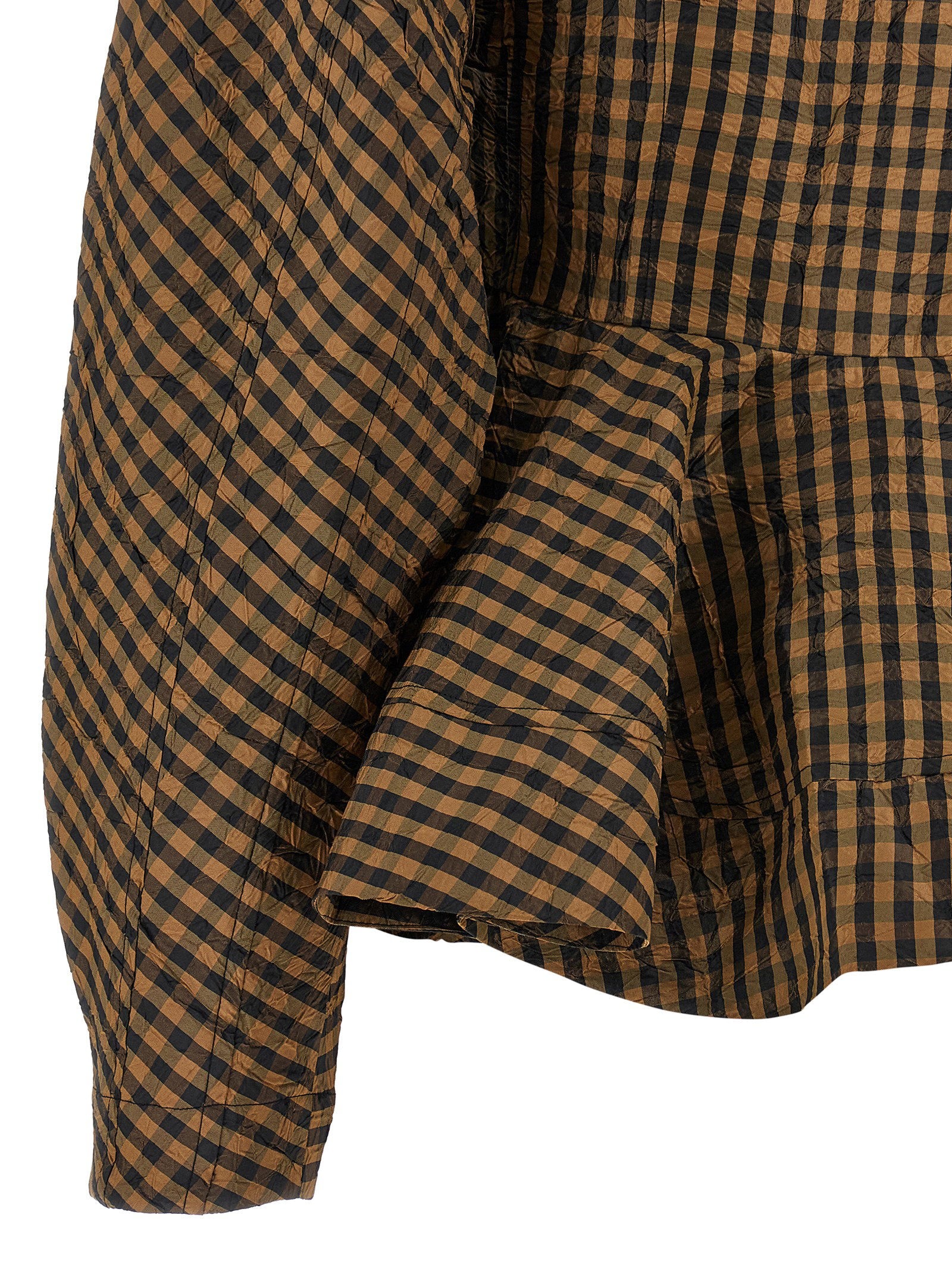 Ganni Crinckled Taffetà Blouse Brown