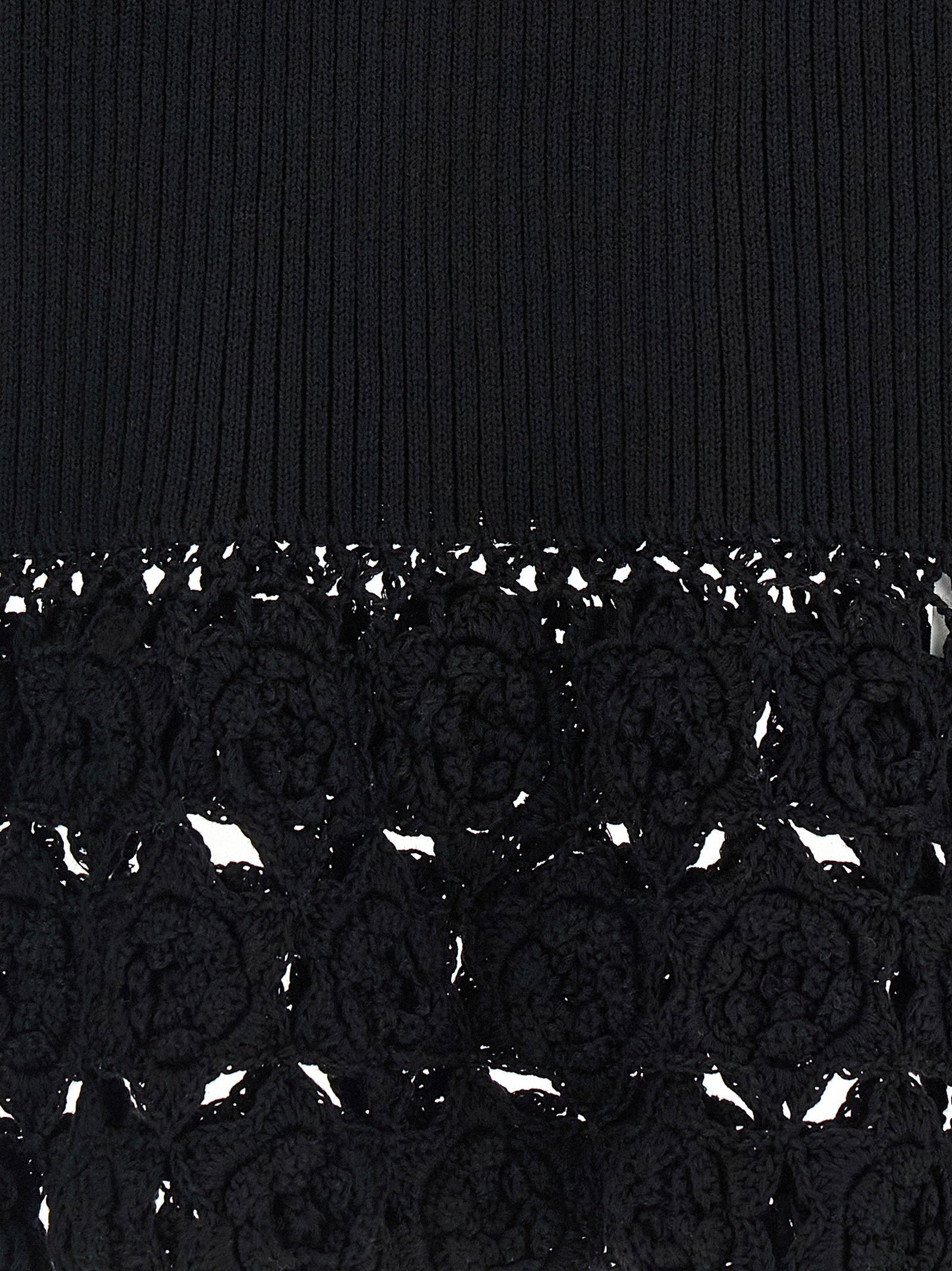 Ganni Cotton Crochet Vest Black
