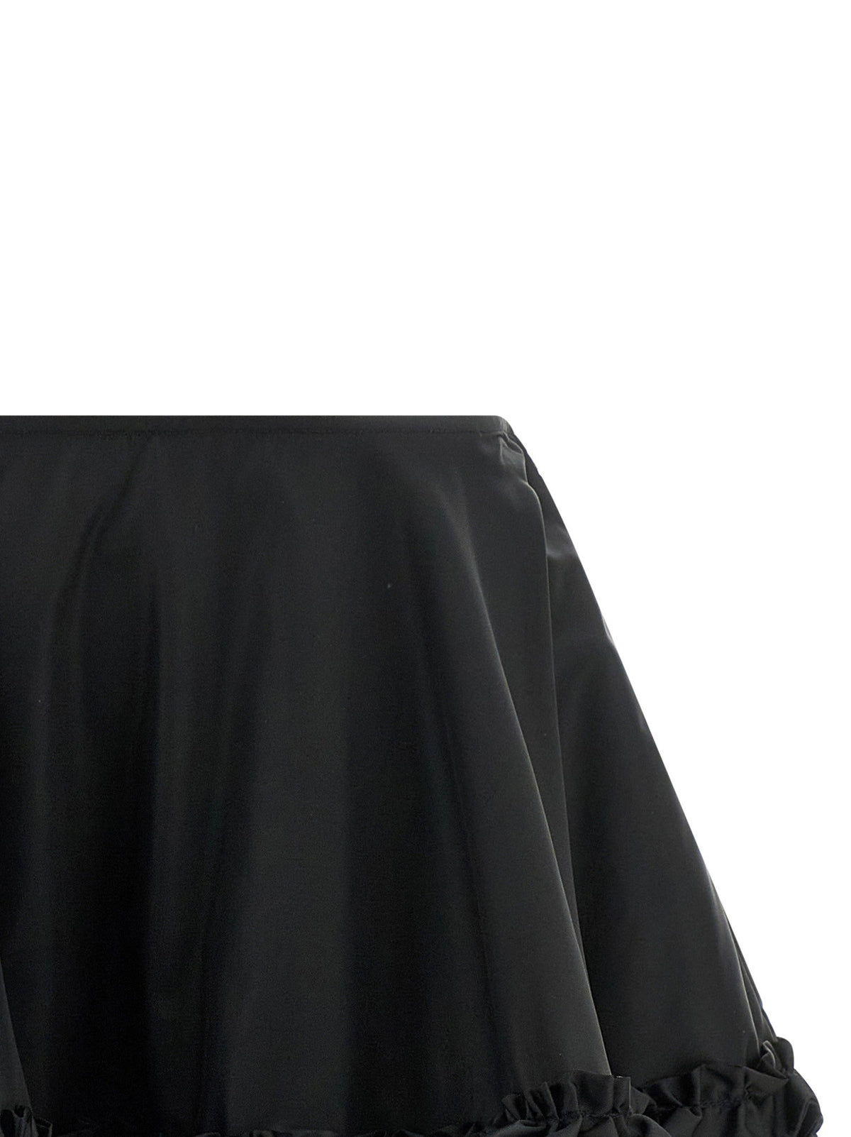 Ganni Duchesse Nylon Mini Frill Skirt Black