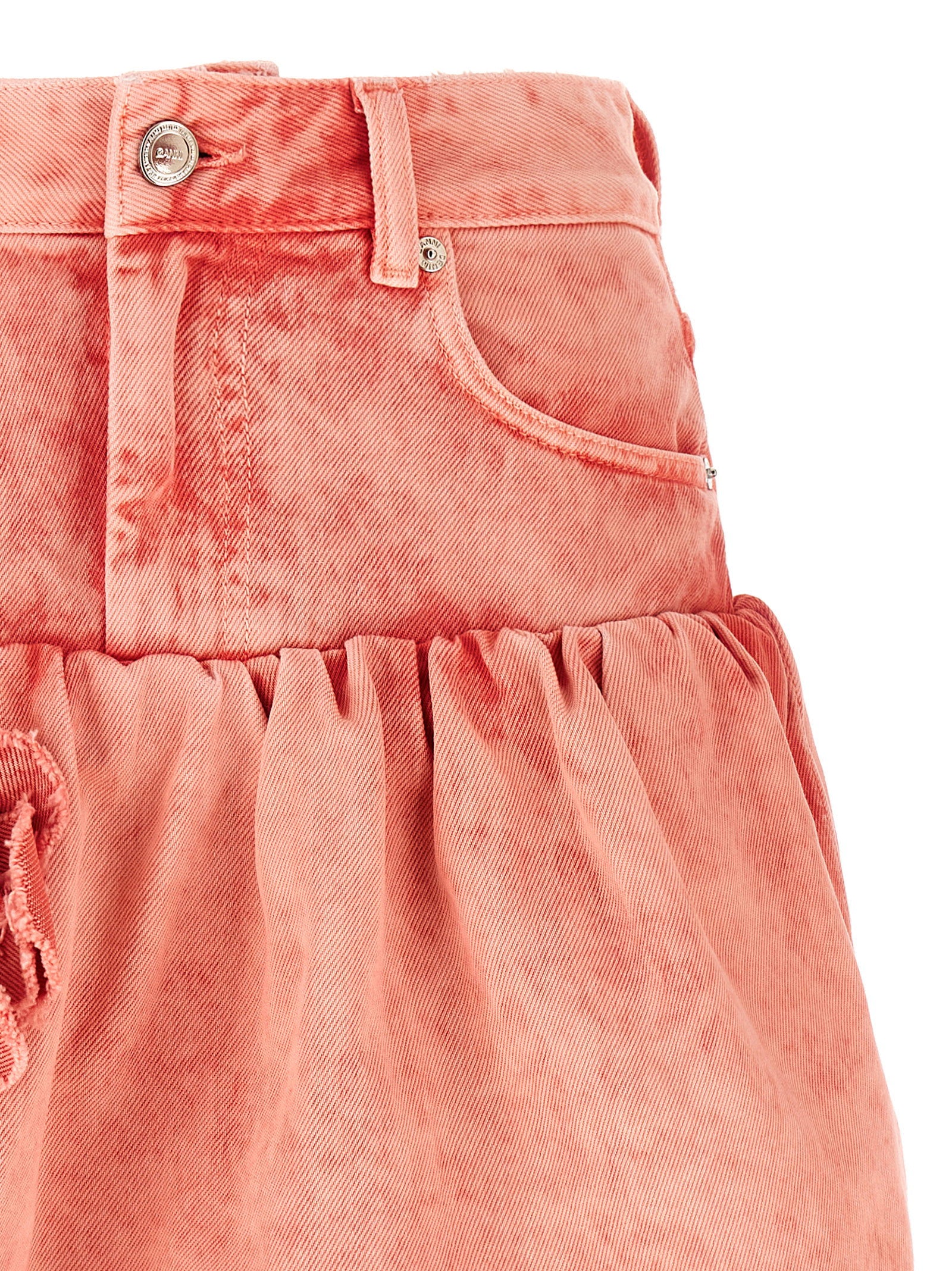Ganni Denim Jeans Skirt Pink