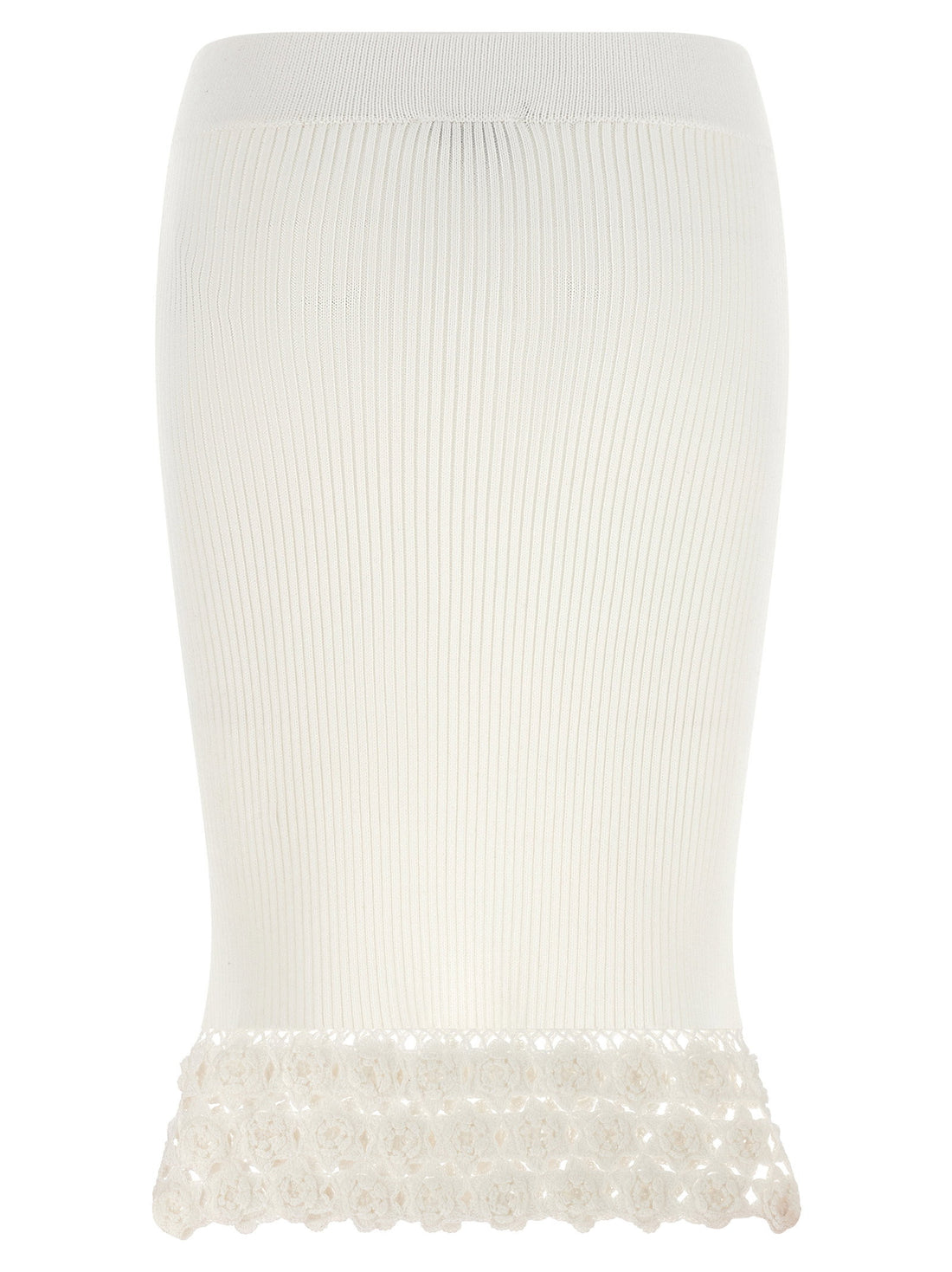 Ganni Cotton Crochet Skirt White