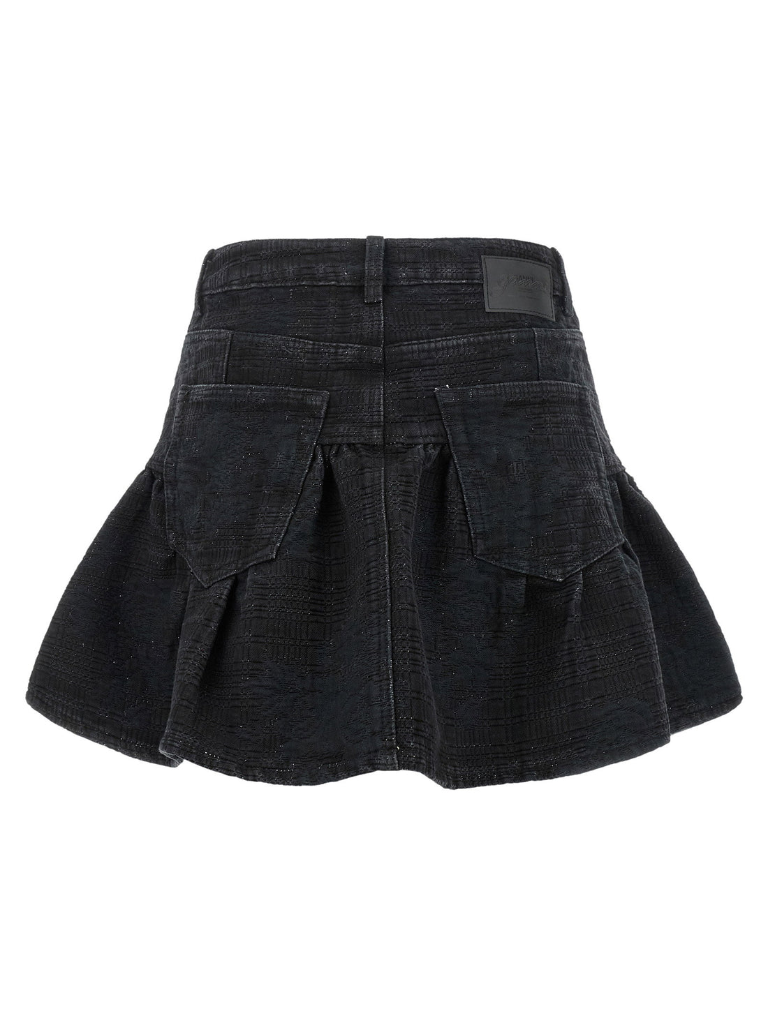 Ganni Lurex Denim Skirt Black