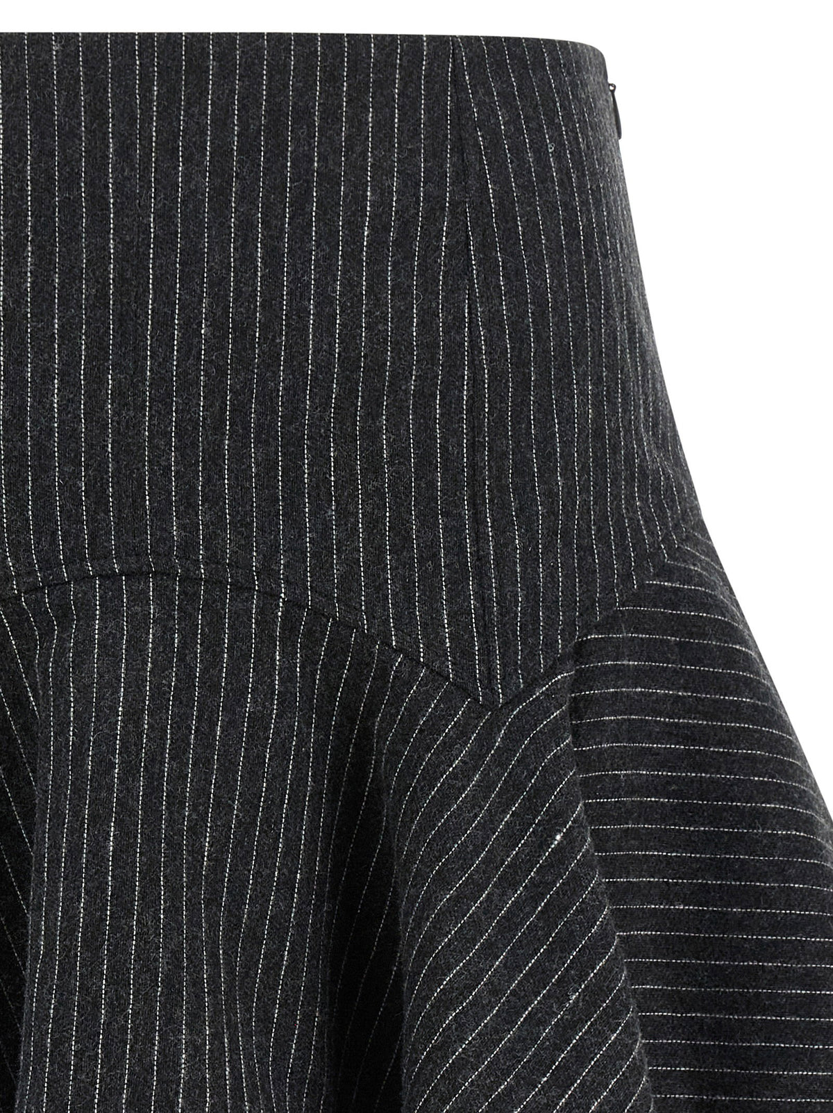 Ganni Pinstriped Flannel Skirt Gray