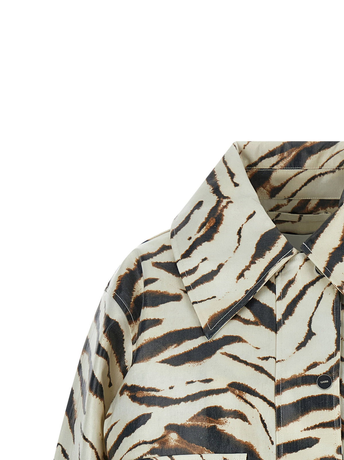 Ganni Laminated Fabric Jacket Multicolor