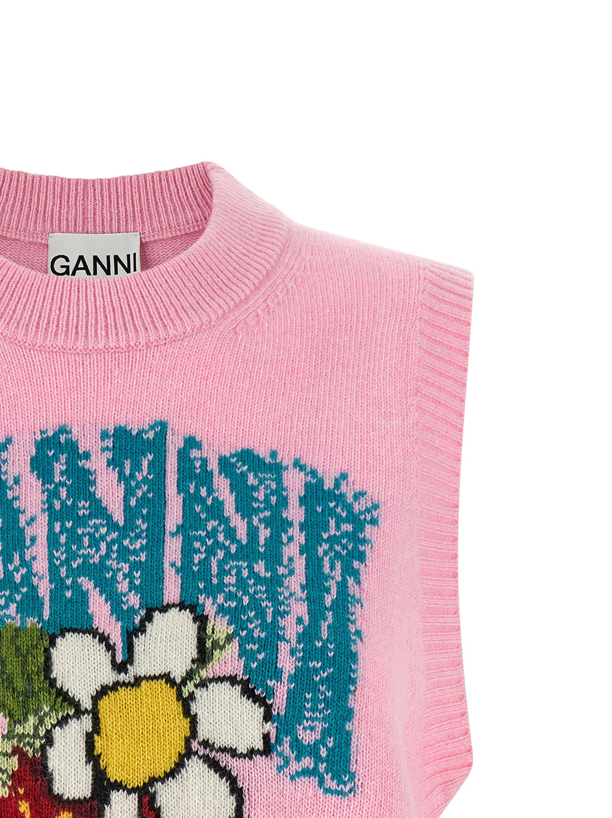 Ganni Strawberry Vest Pink