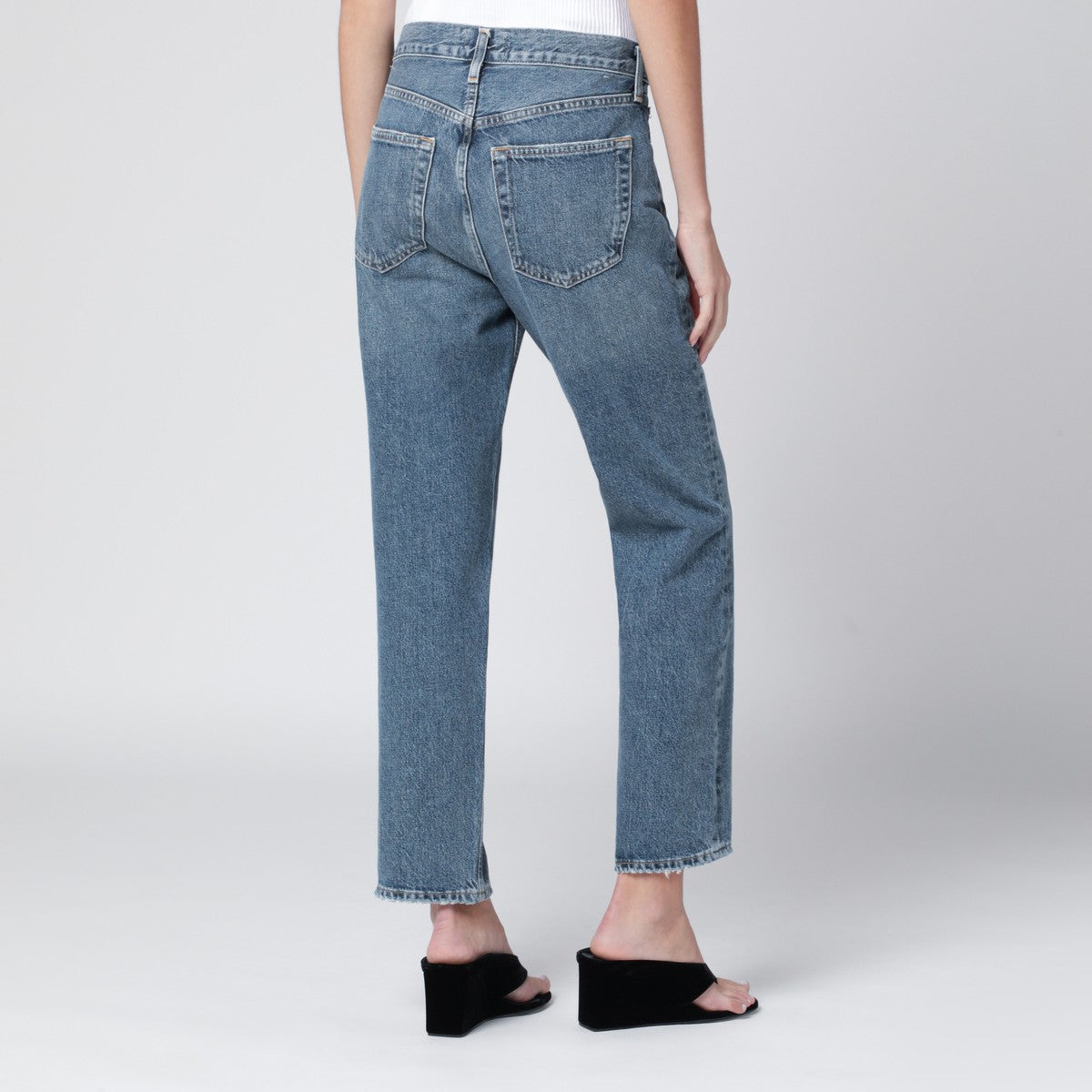 Agolde Valen Straight-Leg Regenerated Denim Jeans Blue