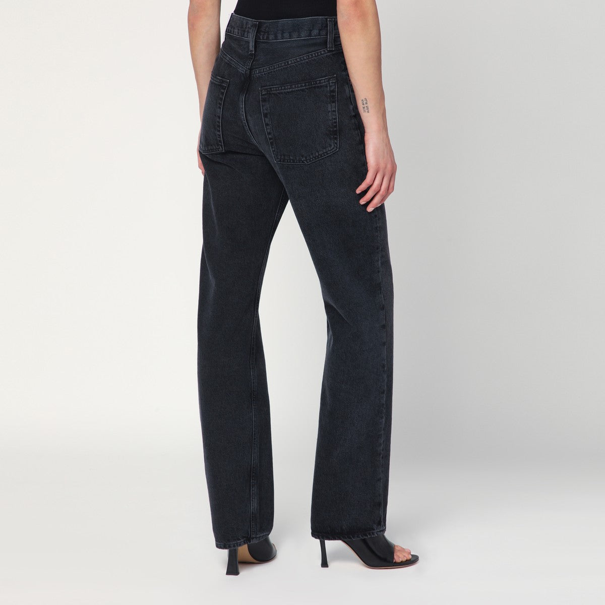Agolde High V-Waist Recycled Denim Straight-Leg Jeans Black black
