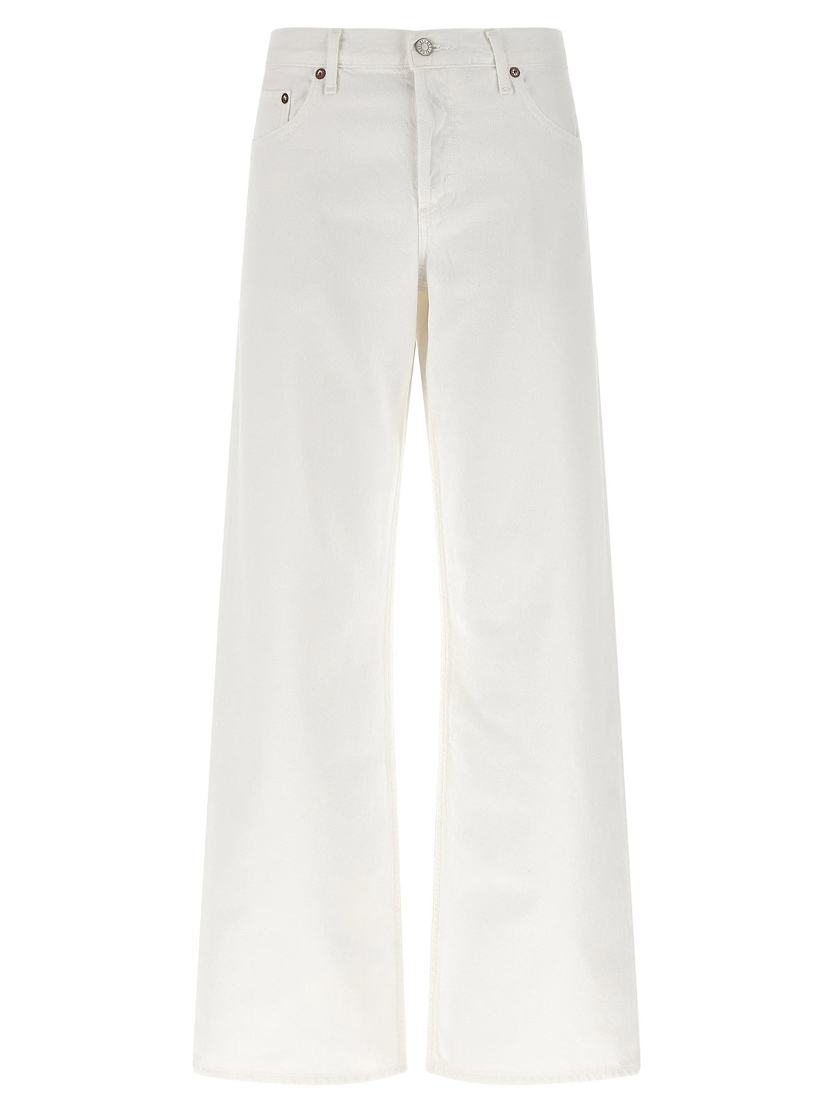 Agolde Low Rise Loose Jeans White