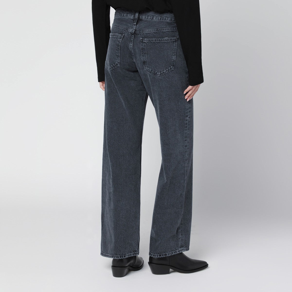 Agolde High-Rise Faded Black Jeans Black