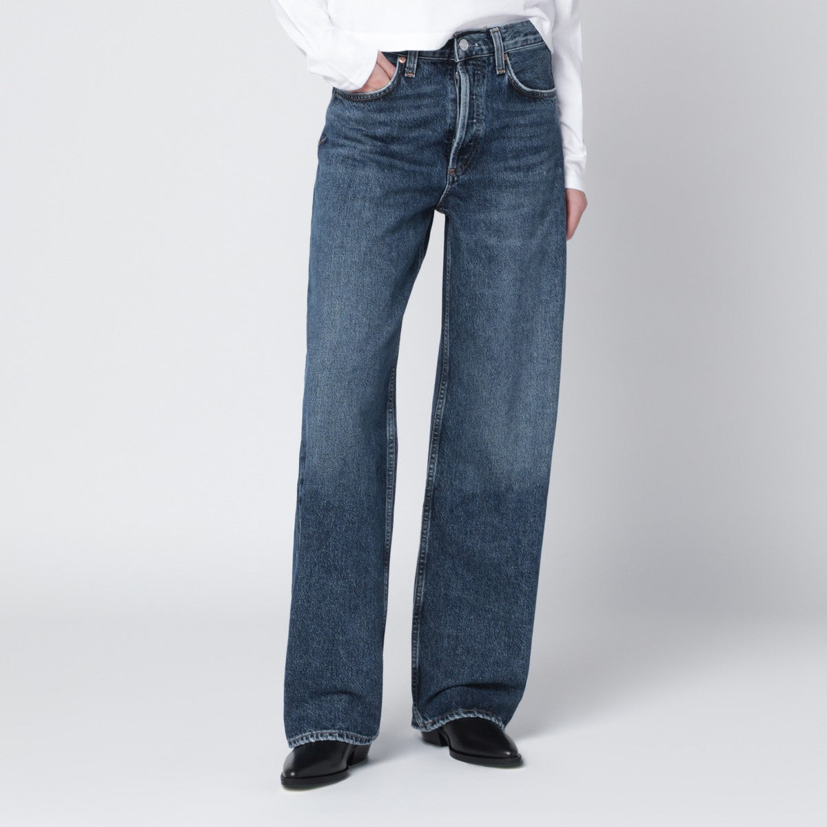 Agolde Wide-Leg Regenerated Denim Jeans Blue