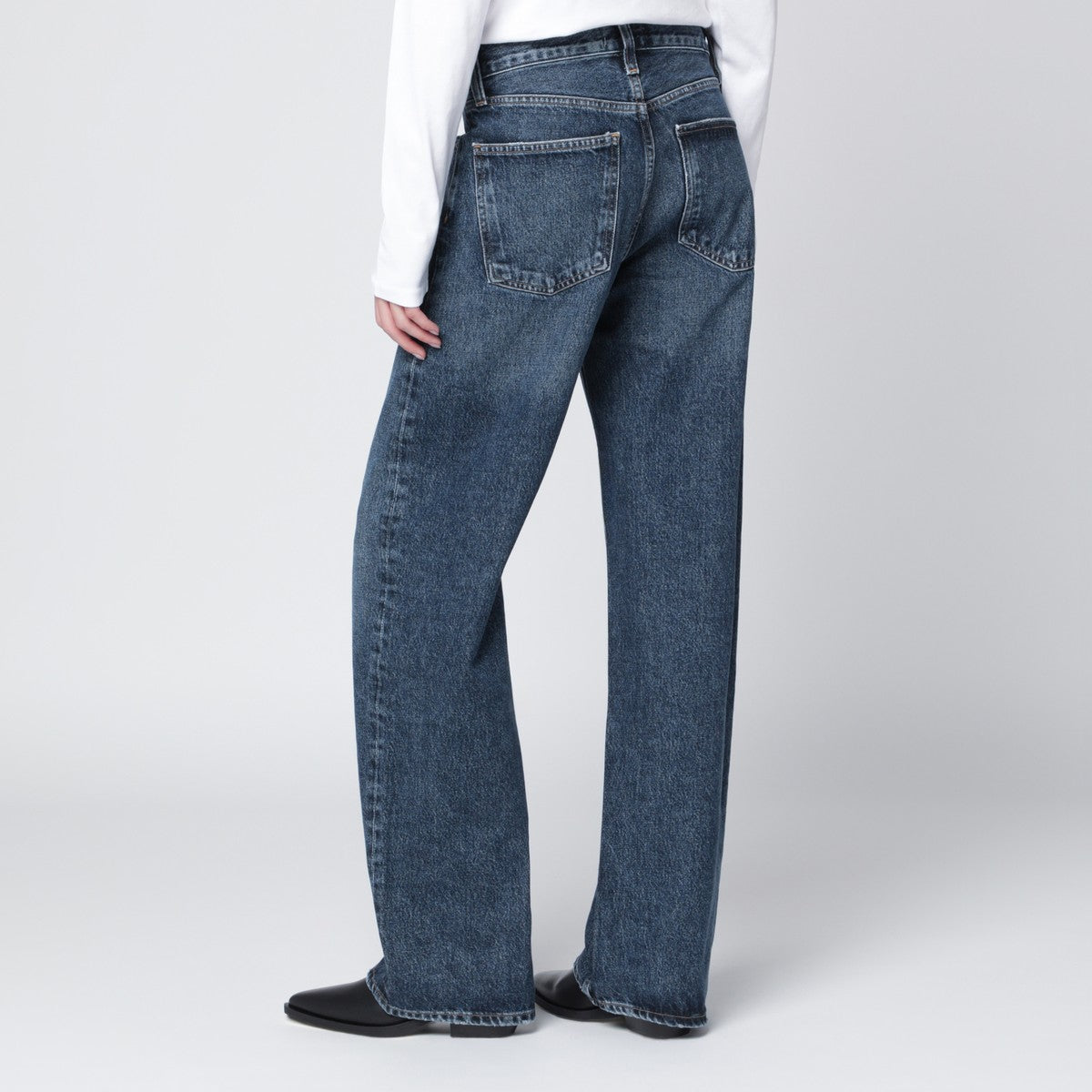 Agolde Wide-Leg Regenerated Denim Jeans Blue