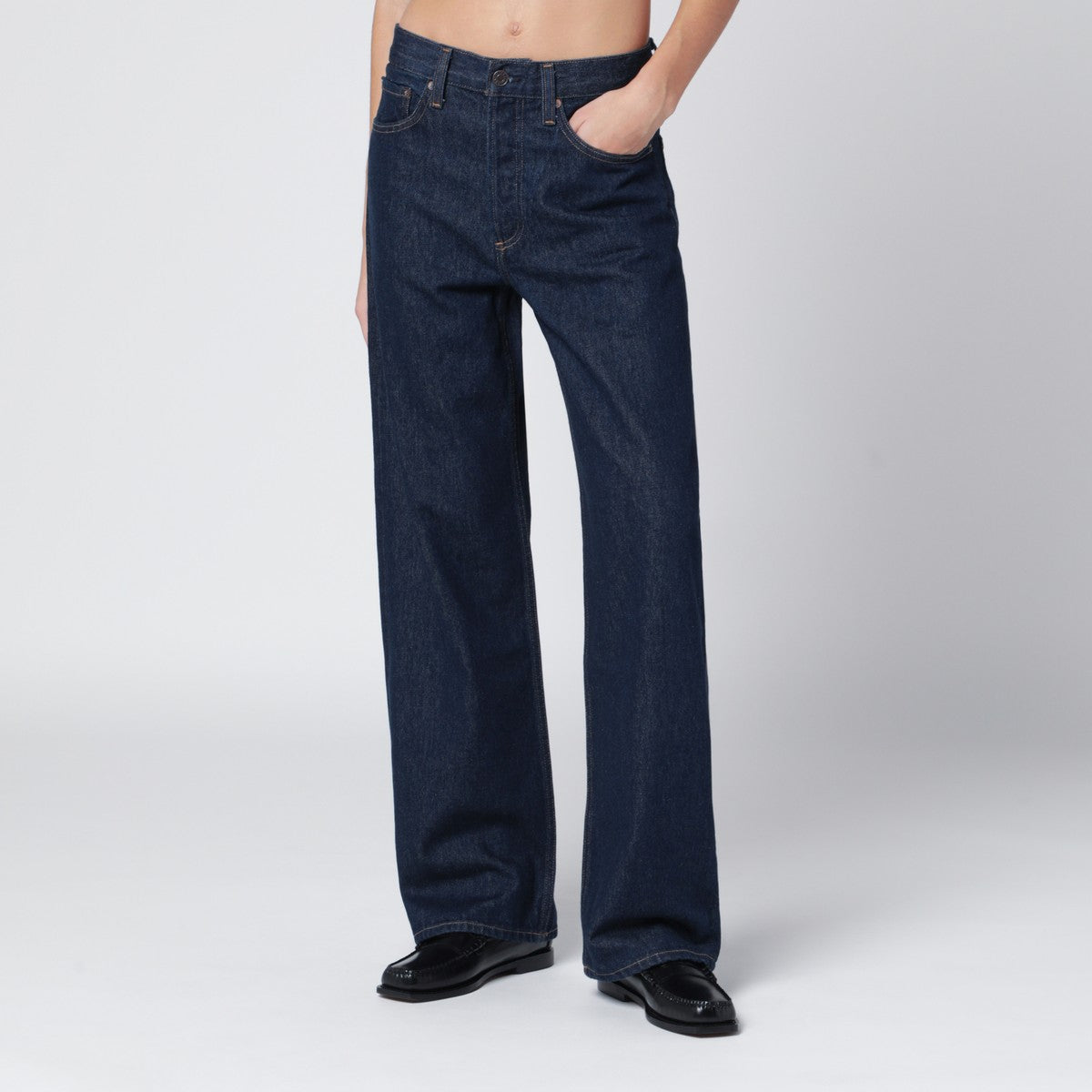 Agolde Rinse Dark Indigo Straight-Leg Jeans Blue