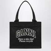 Ganni Large Canvas Tote Bag in Purple