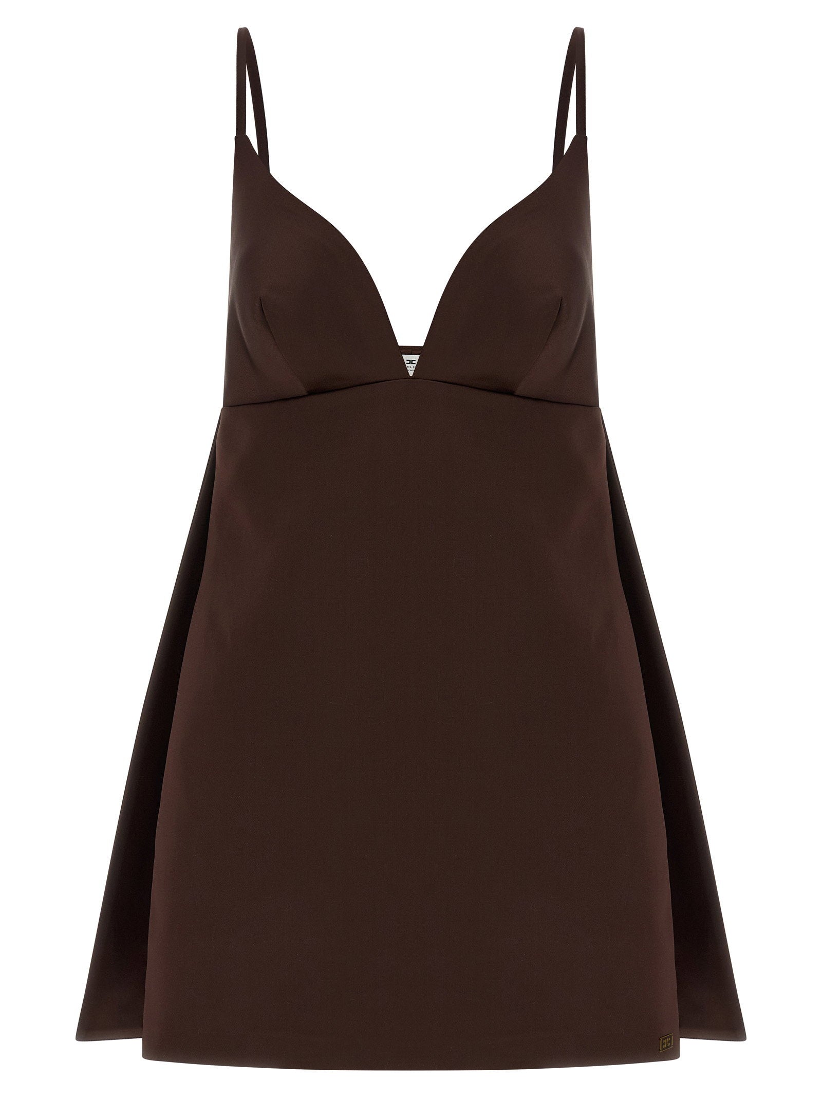 Elisabetta Franchi Duchesse Dress Brown