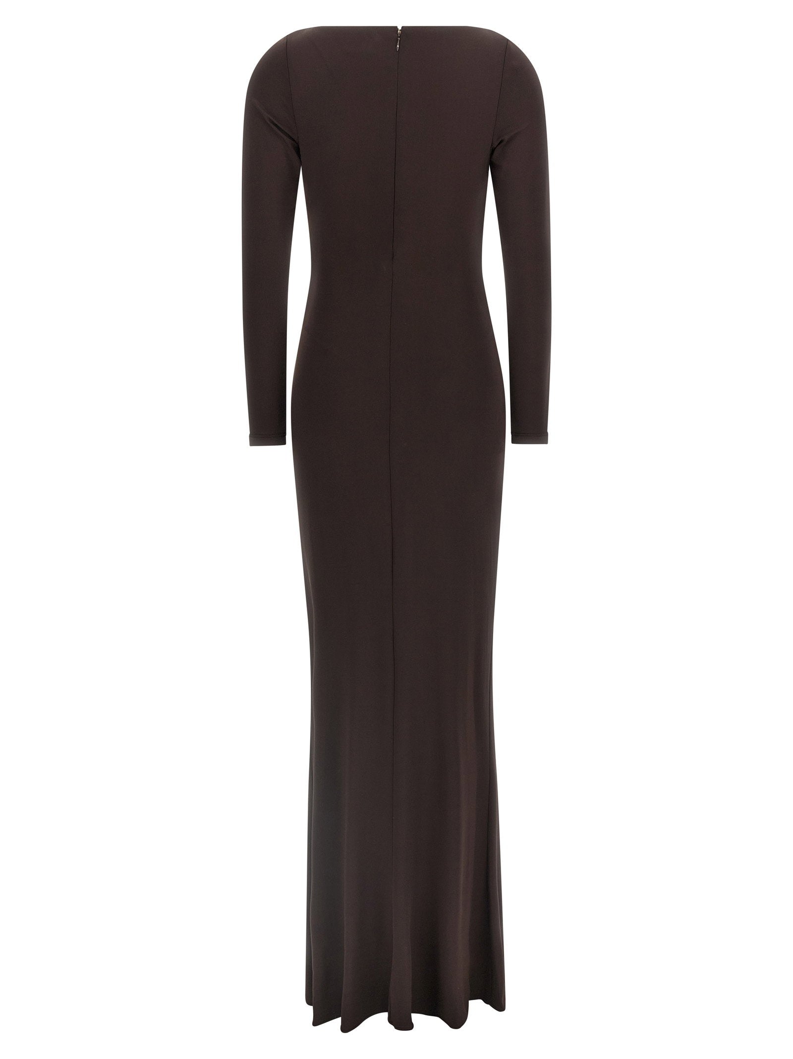 Elisabetta Franchi Red Carpet Dress Brown