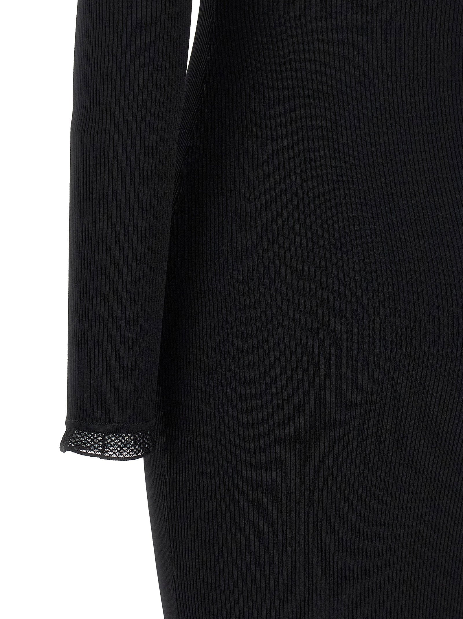 Elisabetta Franchi Ribbed Knit Dress Black
