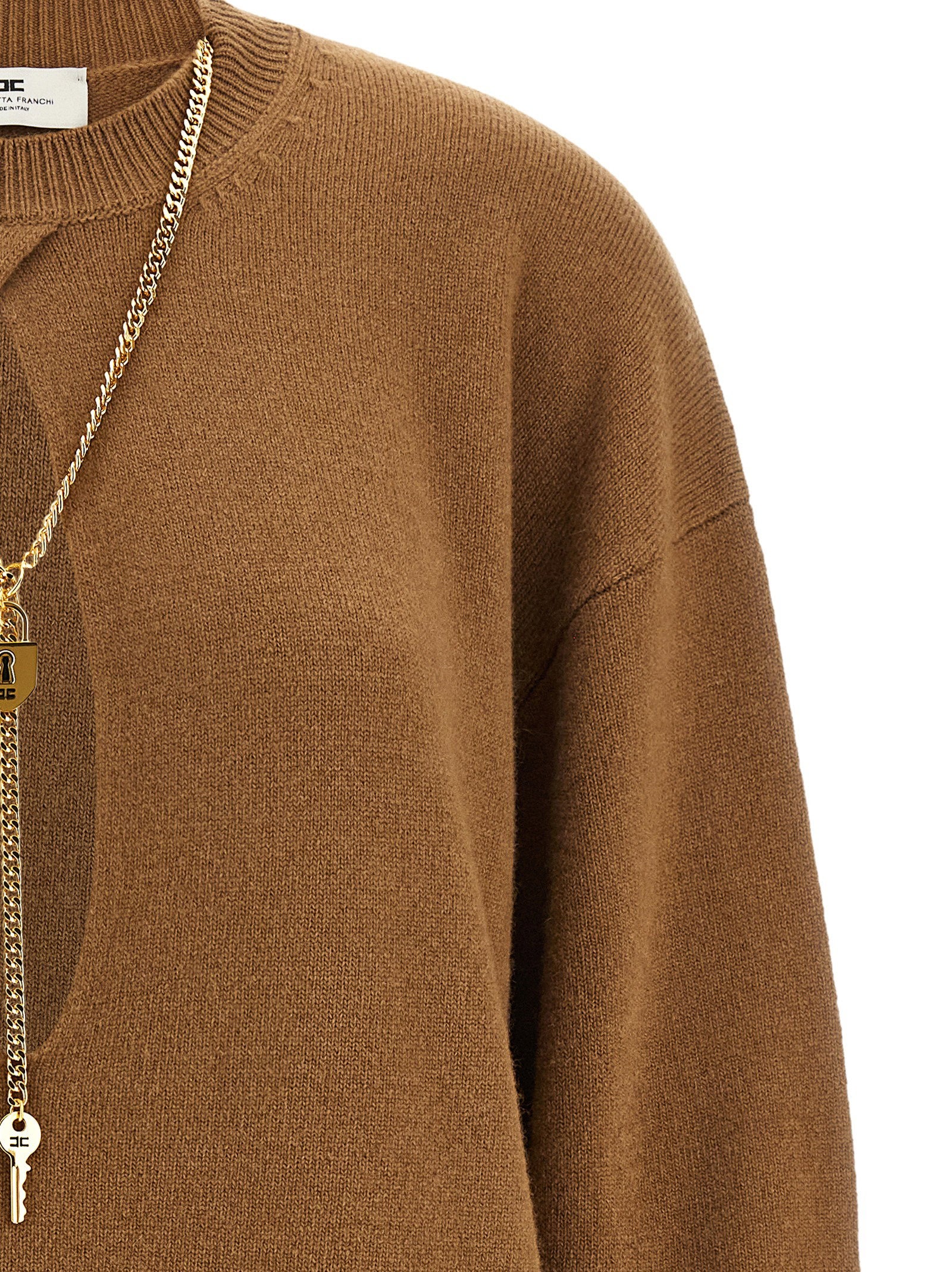 Elisabetta Franchi Necklace Dress Brown