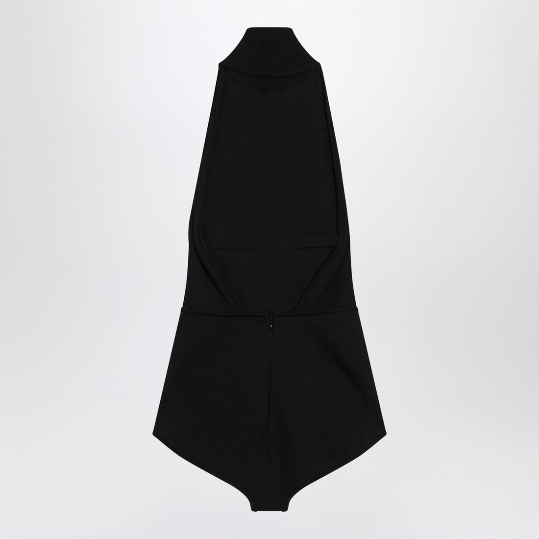 Max Mara Black Viscose Crepe Turtleneck Bodysuit Black