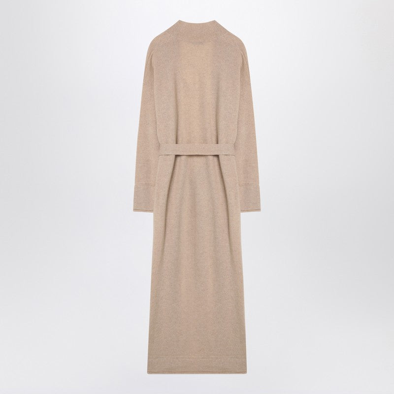 Max Mara Long Cashmere Belted Cardigan Beige