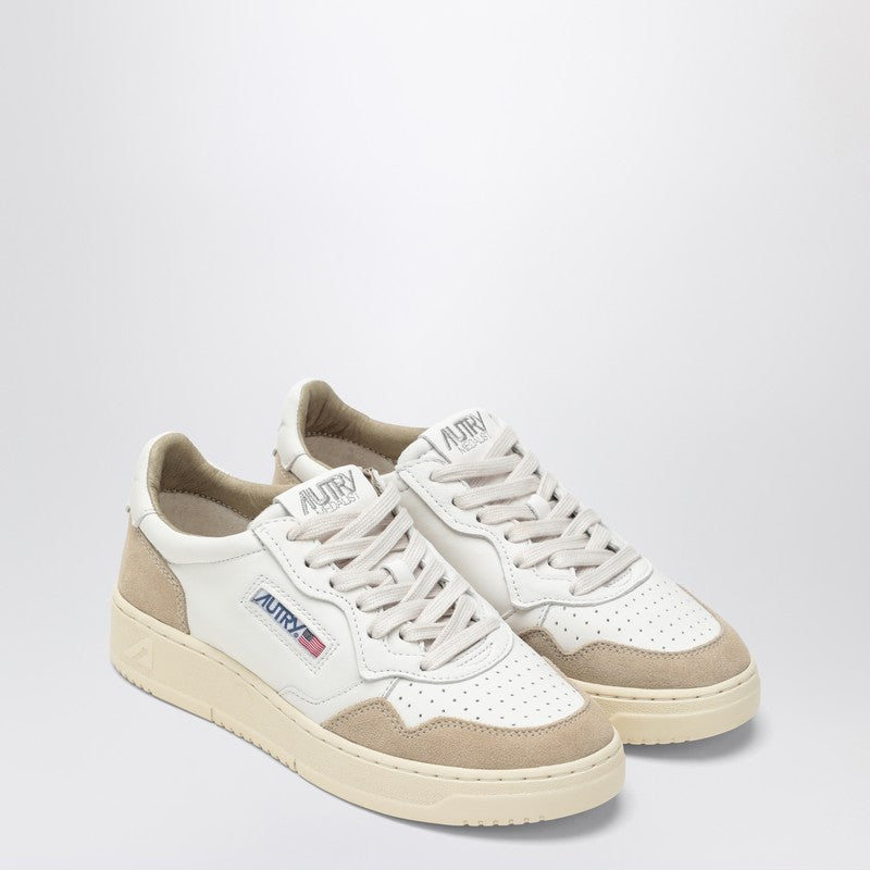 Autry Medalist Low-Top Leather and Suede Sneakers White Beige White