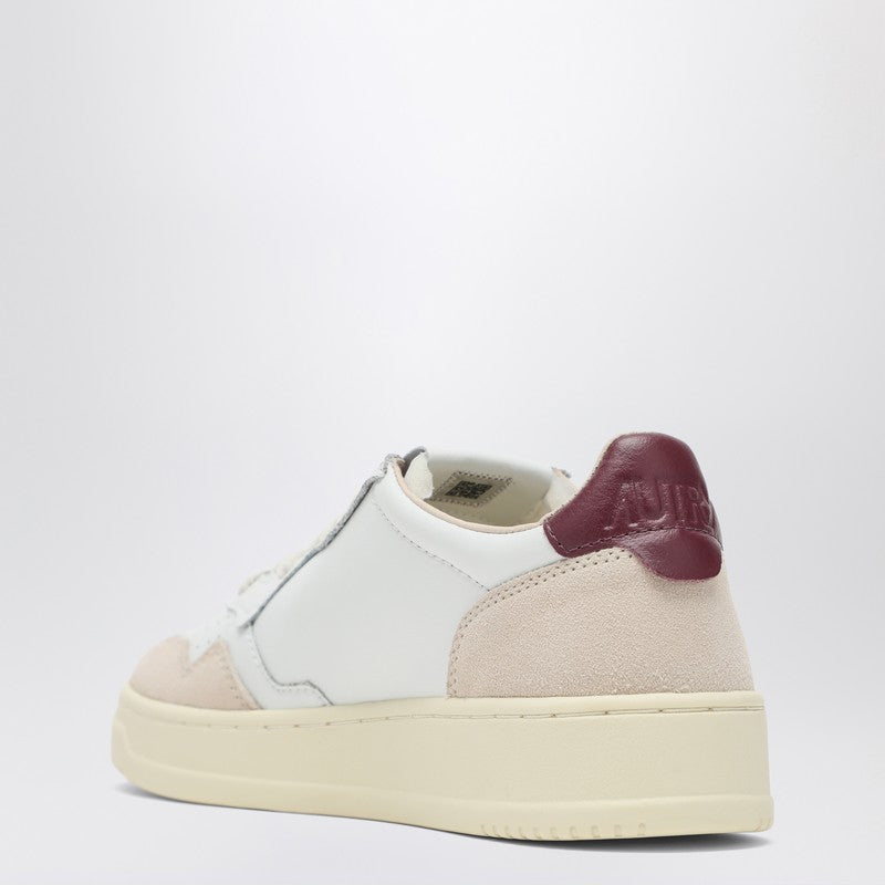 Autry Medalist Low-Top Leather and Suede Sneakers White Burgundy