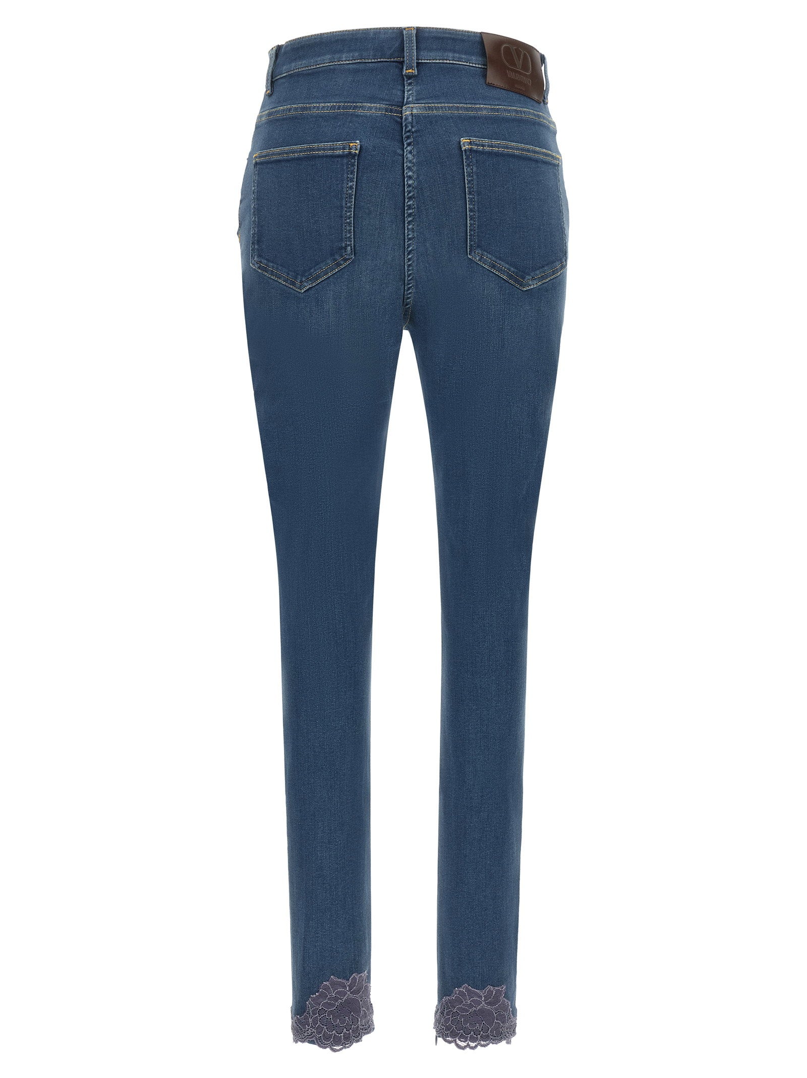 Valentino Garavani Lace Insert Jeans Blue