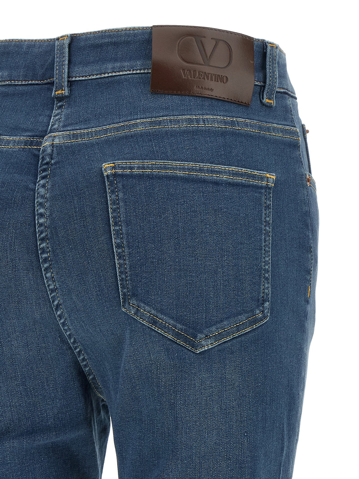 Valentino Garavani Lace Insert Jeans Blue