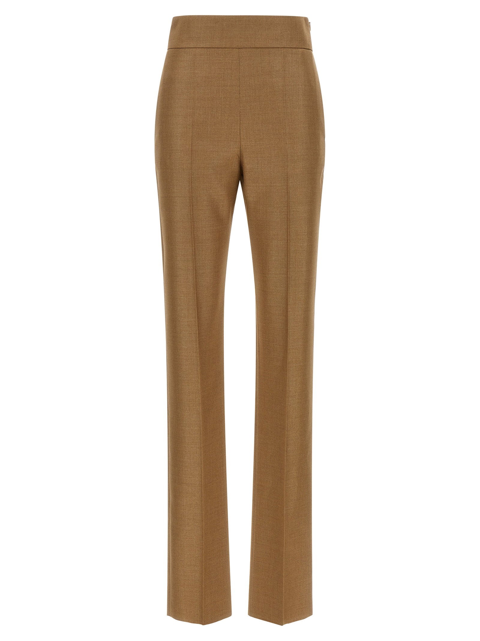 Valentino Garavani Textured Silk Wool Pants Beige