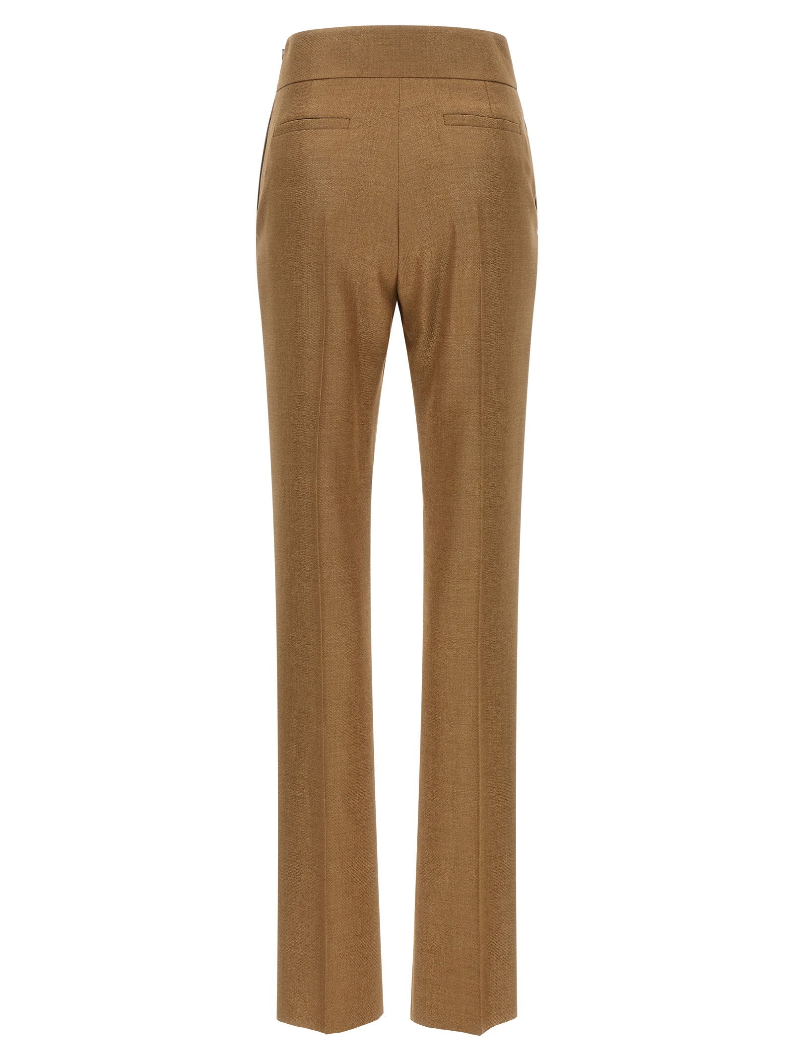 Valentino Garavani Textured Silk Wool Pants Beige
