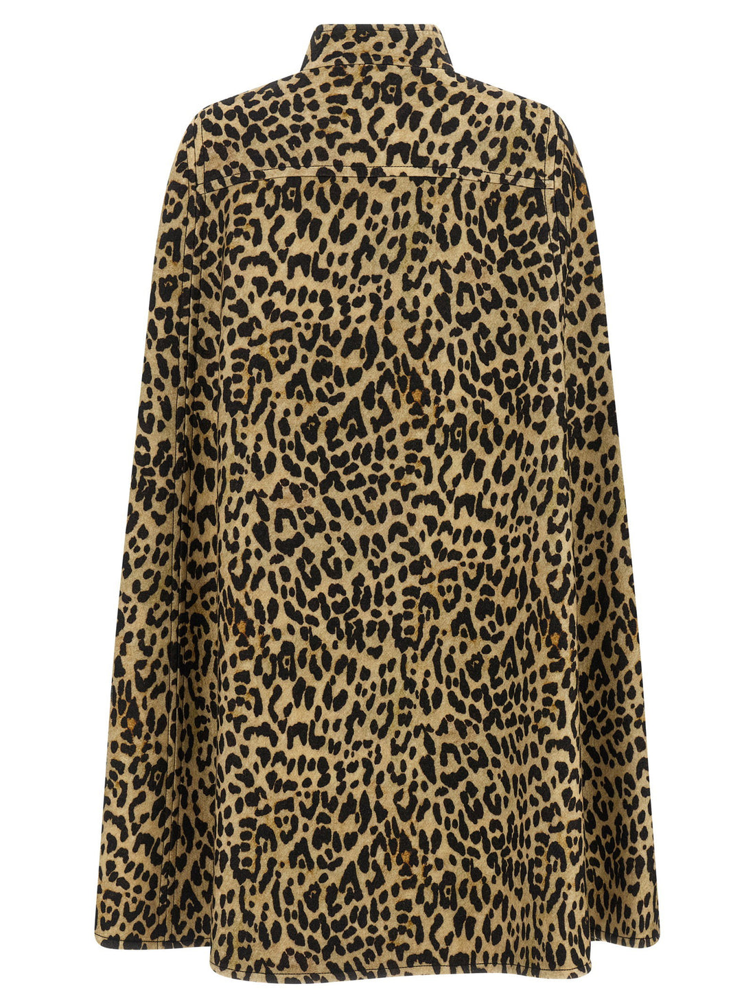 Valentino Garavani Cape In Animalier Cloth Brown