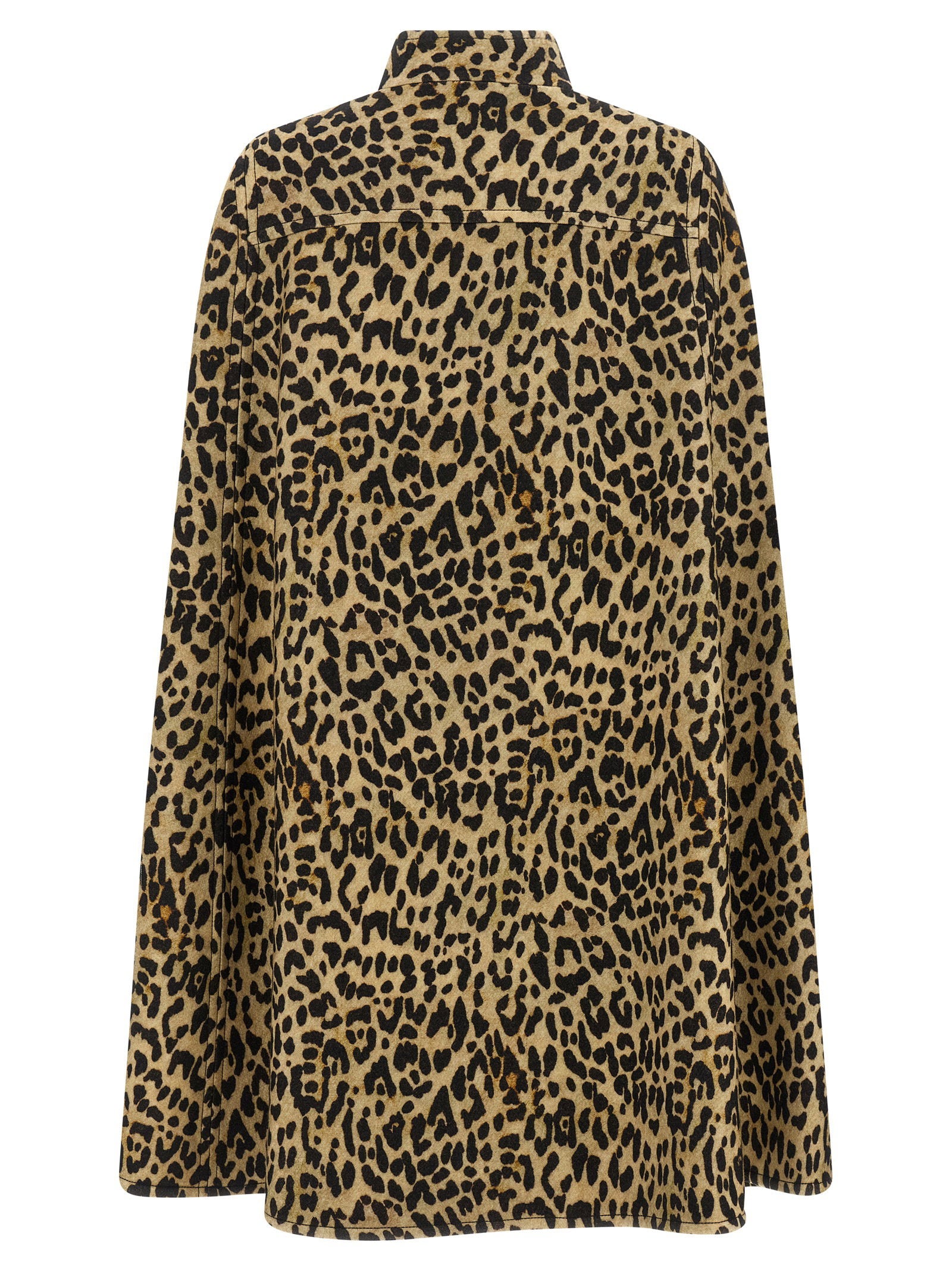 Valentino Garavani Cape In Animalier Cloth Brown