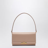 Dolce & Gabbana Beige Marlene Calfskin Shoulder Bag with Gold Turn-Lock Beige