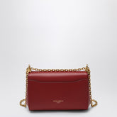 Dolce & Gabbana Small Red Calfskin Shoulder Bag with Gold-Tone Chain Red