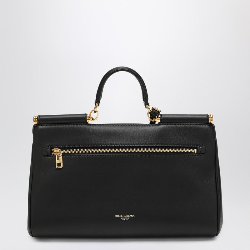 Dolce & Gabbana My Sicily Medium Black Leather Handbag Black