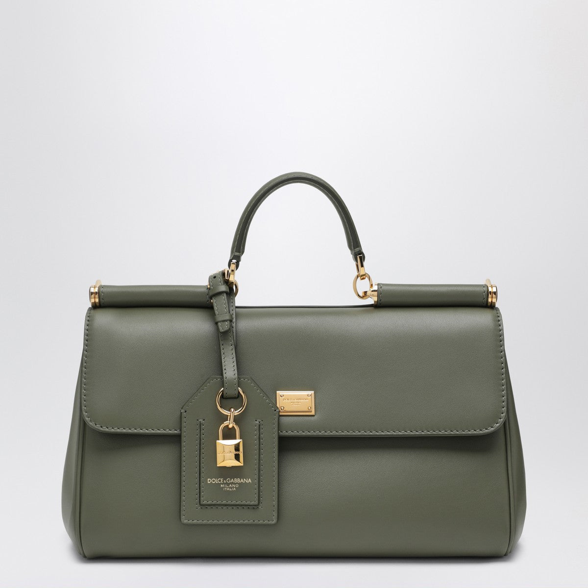 Dolce & Gabbana My Sicily Medium Grained Leather Handbag Green